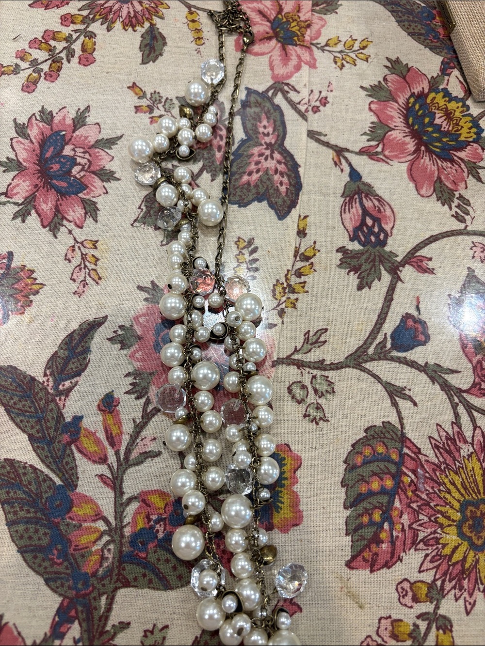 Chloe + Isabel Pearl and Clear Crystal Multi-Strand Necklace